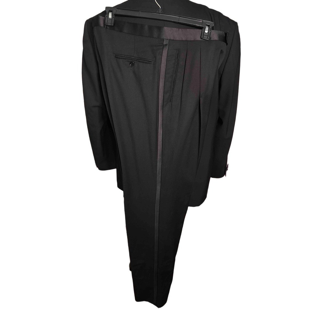 Geoffrey Beene  BLACK 100% Wool Tuxedo | Size 46R - Picture 4 of 10